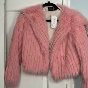 Furry Pink Women Jacket